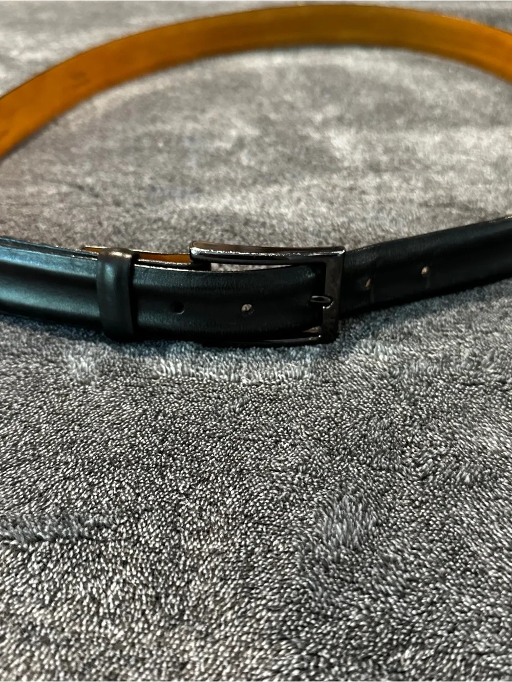 Black Italian leather belt